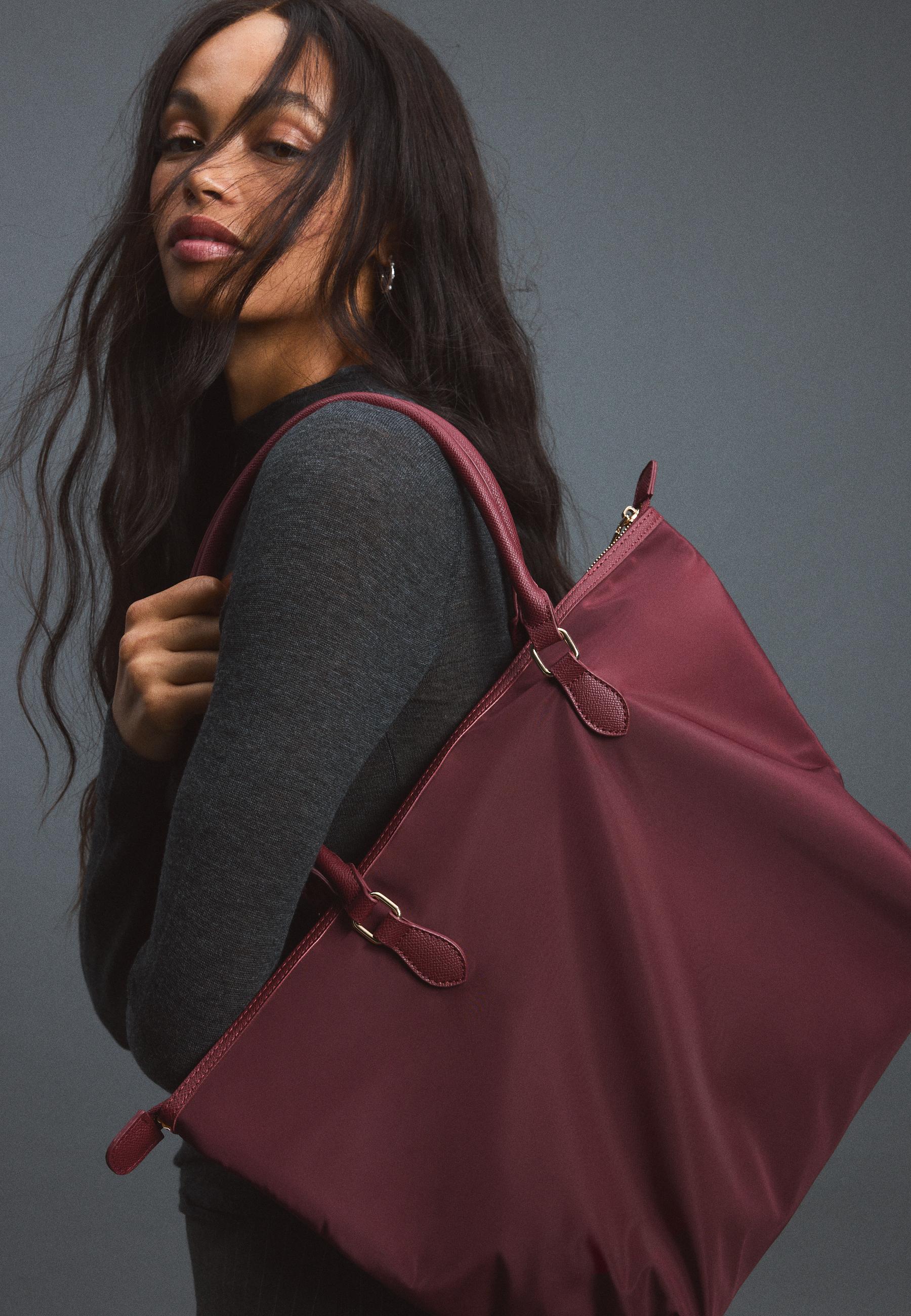 Stradivarius Τσάντα Shopper Συνδυασμένη Χιαστί Γκρενά Os