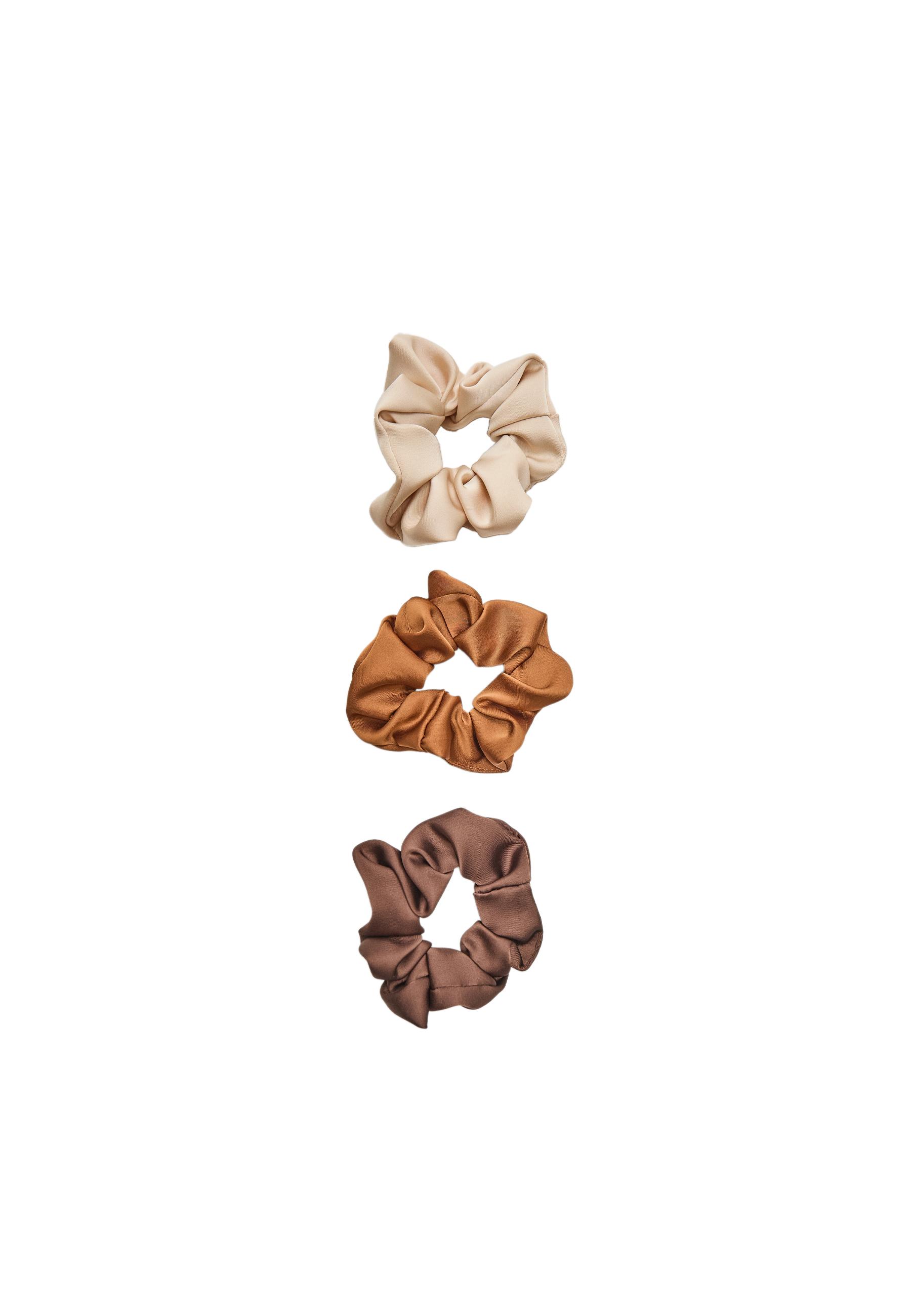 Set of 3 scrunchies — Brown