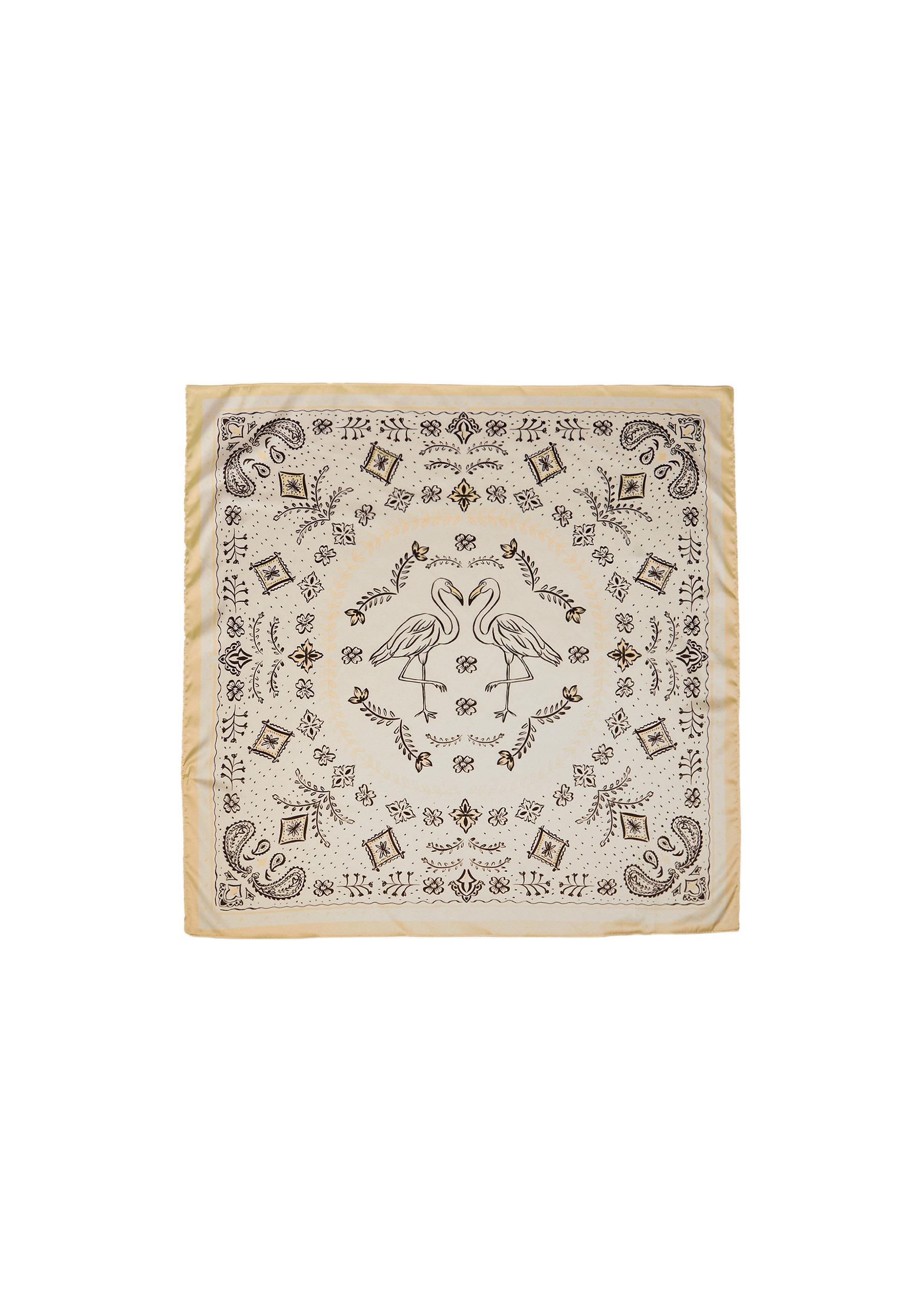 Flamingo paisley scarf — Ecru