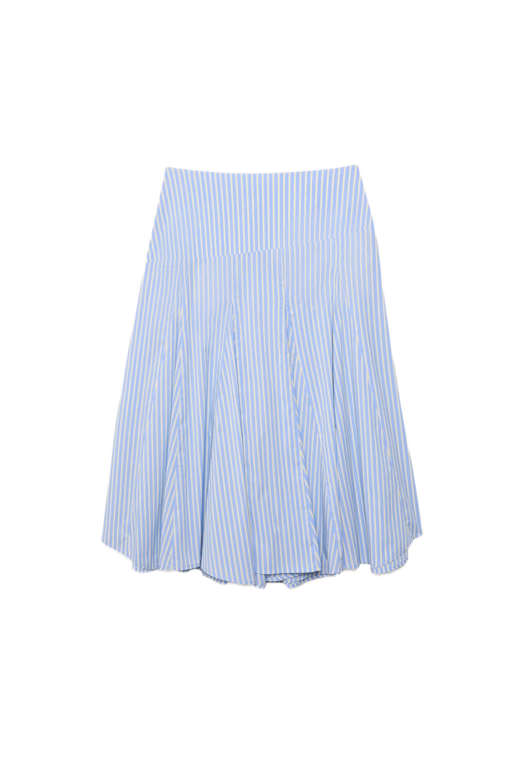Poplin asymmetric midi skirt — Blue