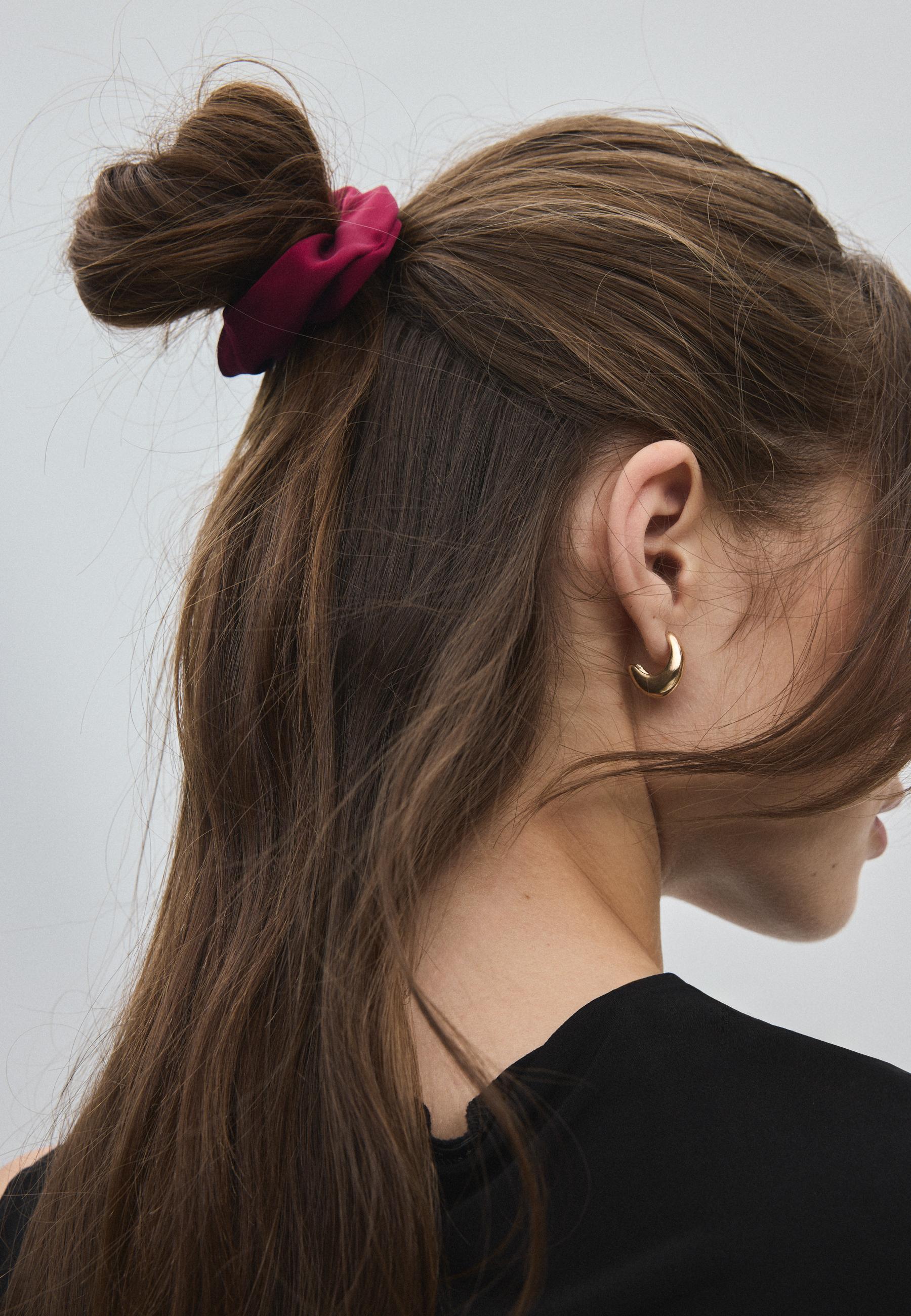 Set of 3 satin scrunchies — Dark red