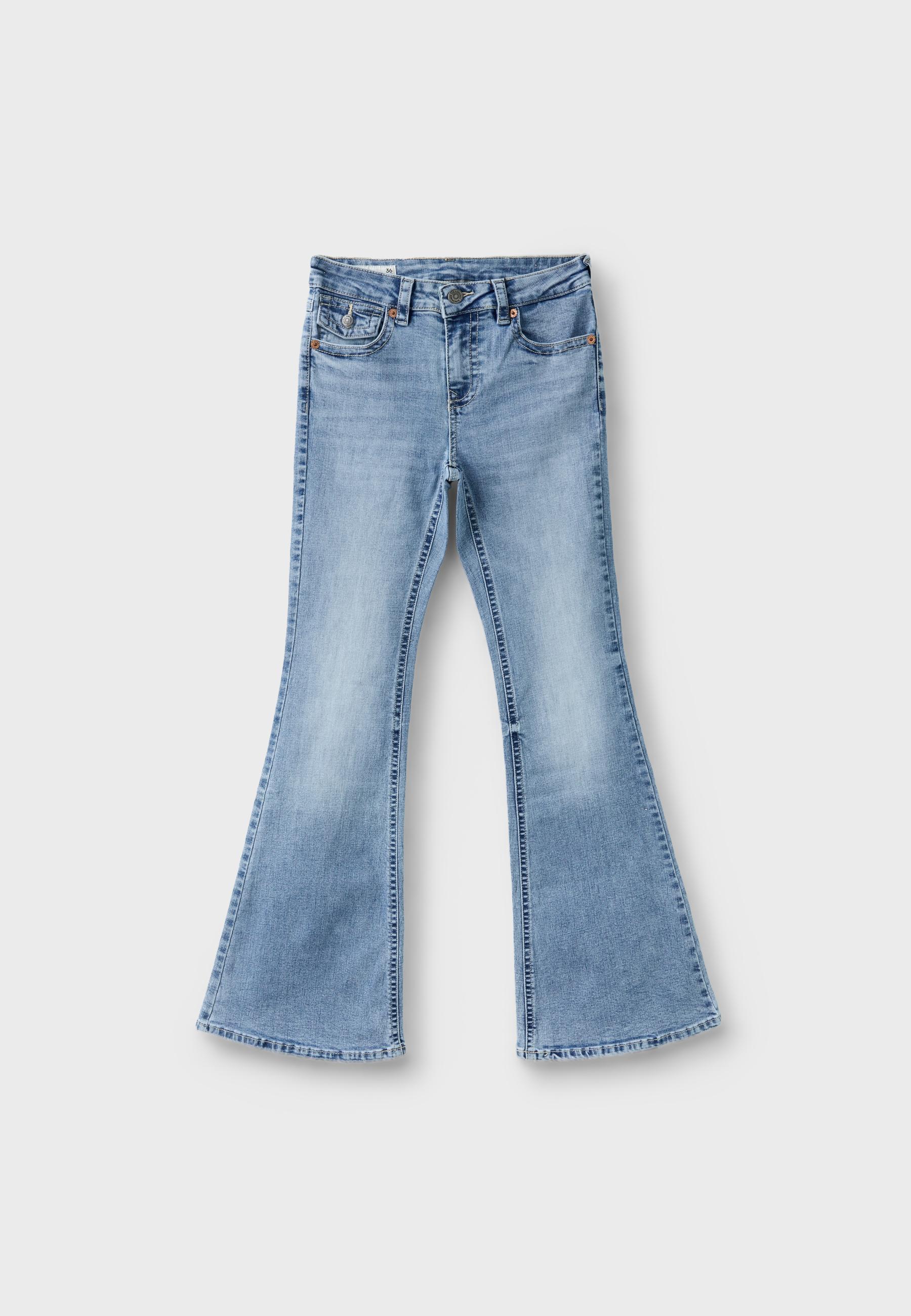 D04 Düşük Bel Çan Paça Jean - Görsel 7