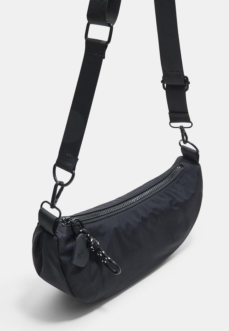fabric crossbody moon bag