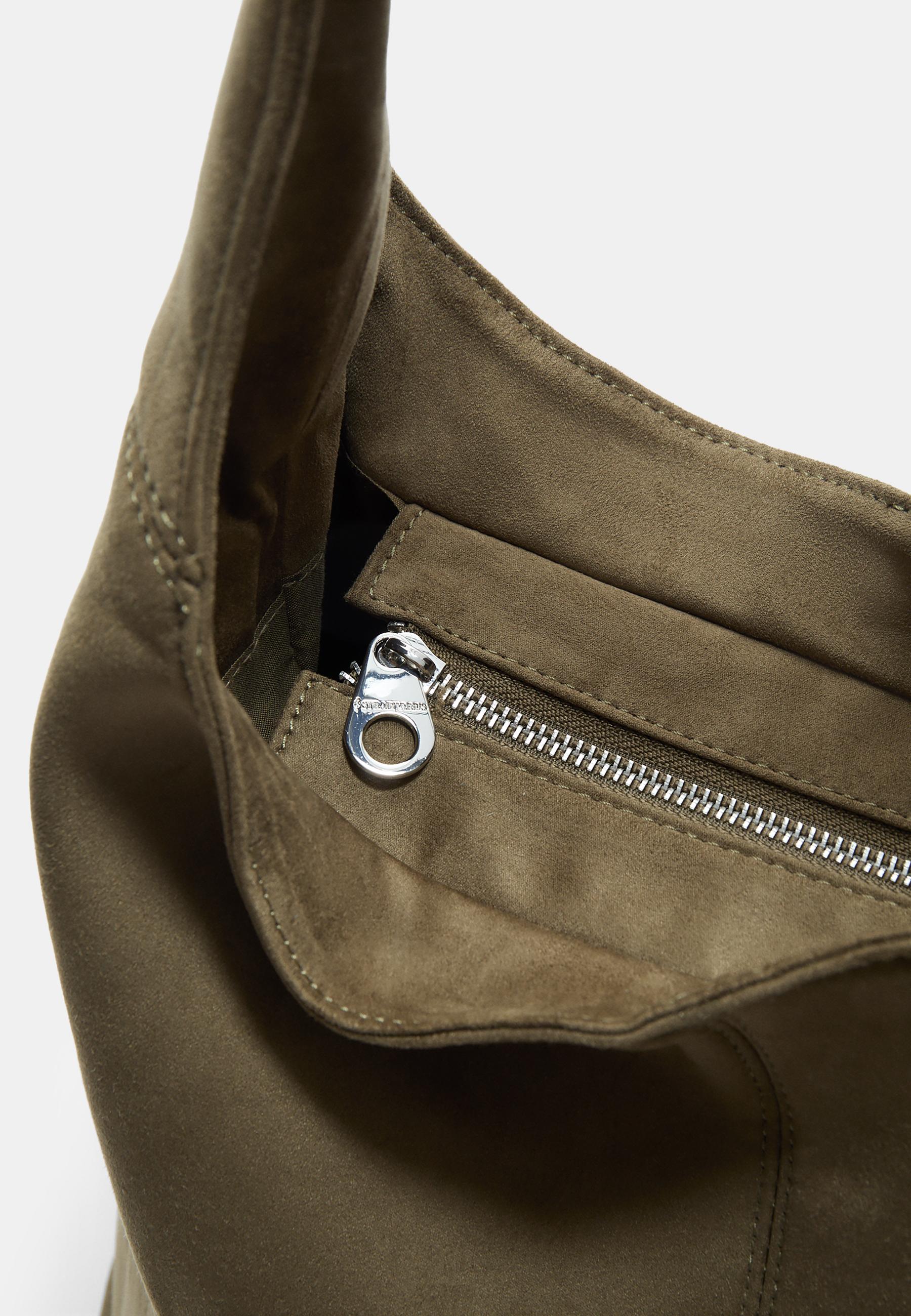 Stradivarius Suni süet omuz çantası görsel 7