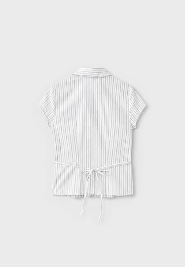 Short sleeve shirt with underbust seam — Ecru 6