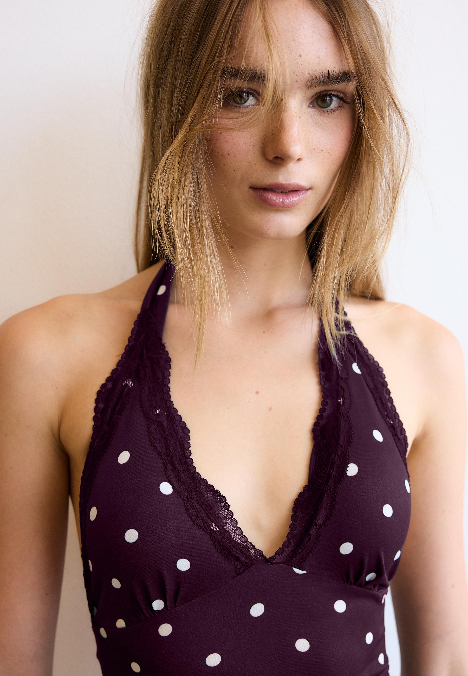 Lace halter top — Purple