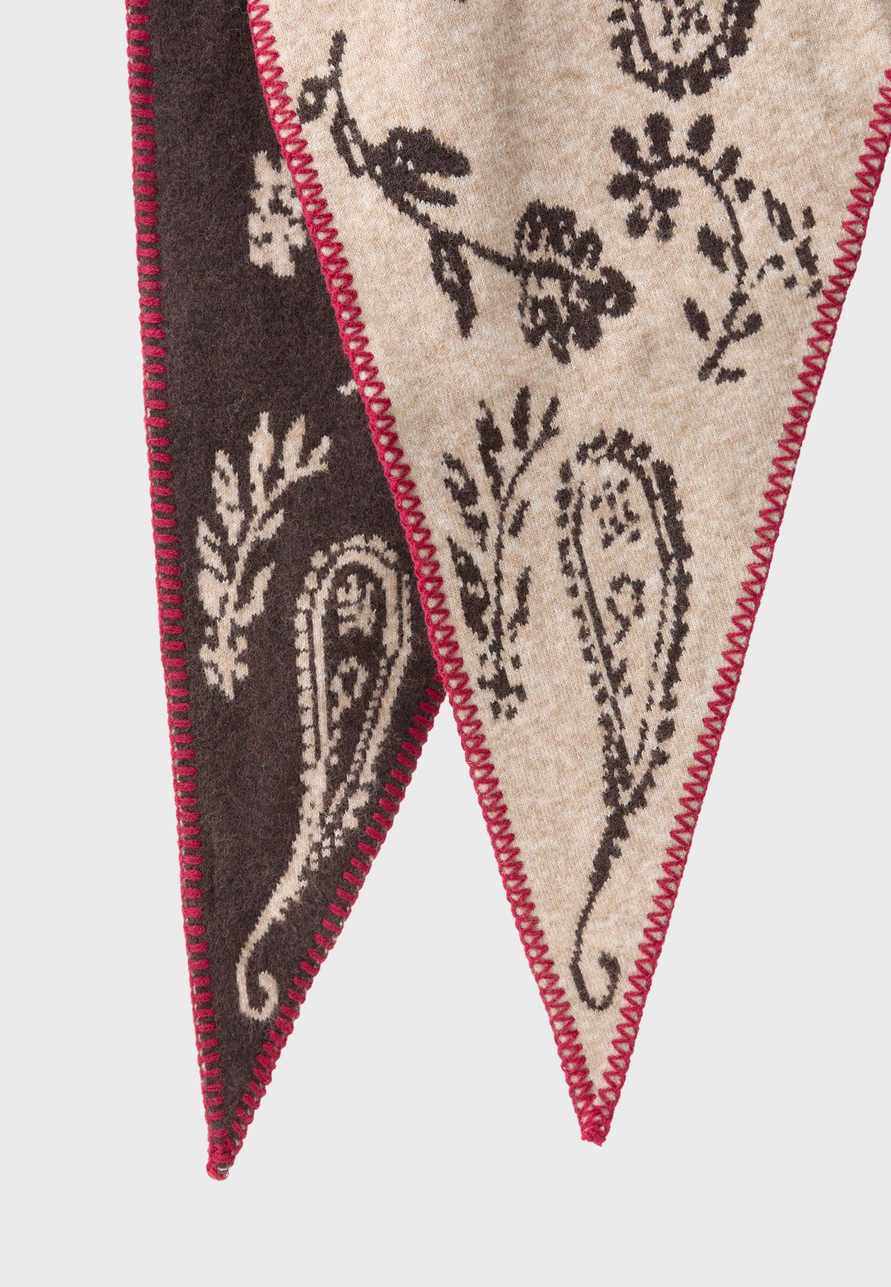 Paisley print triangular scarf — Brown