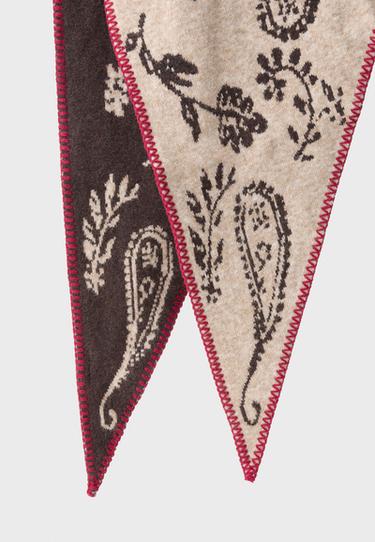 Paisley print triangular scarf — Brown 5