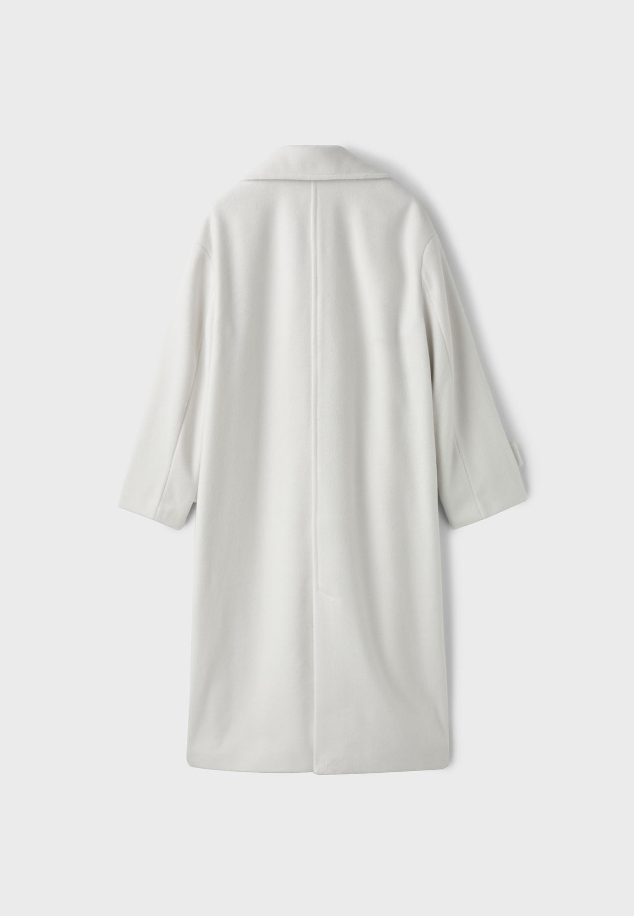 Long oversize soft-touch coat — White