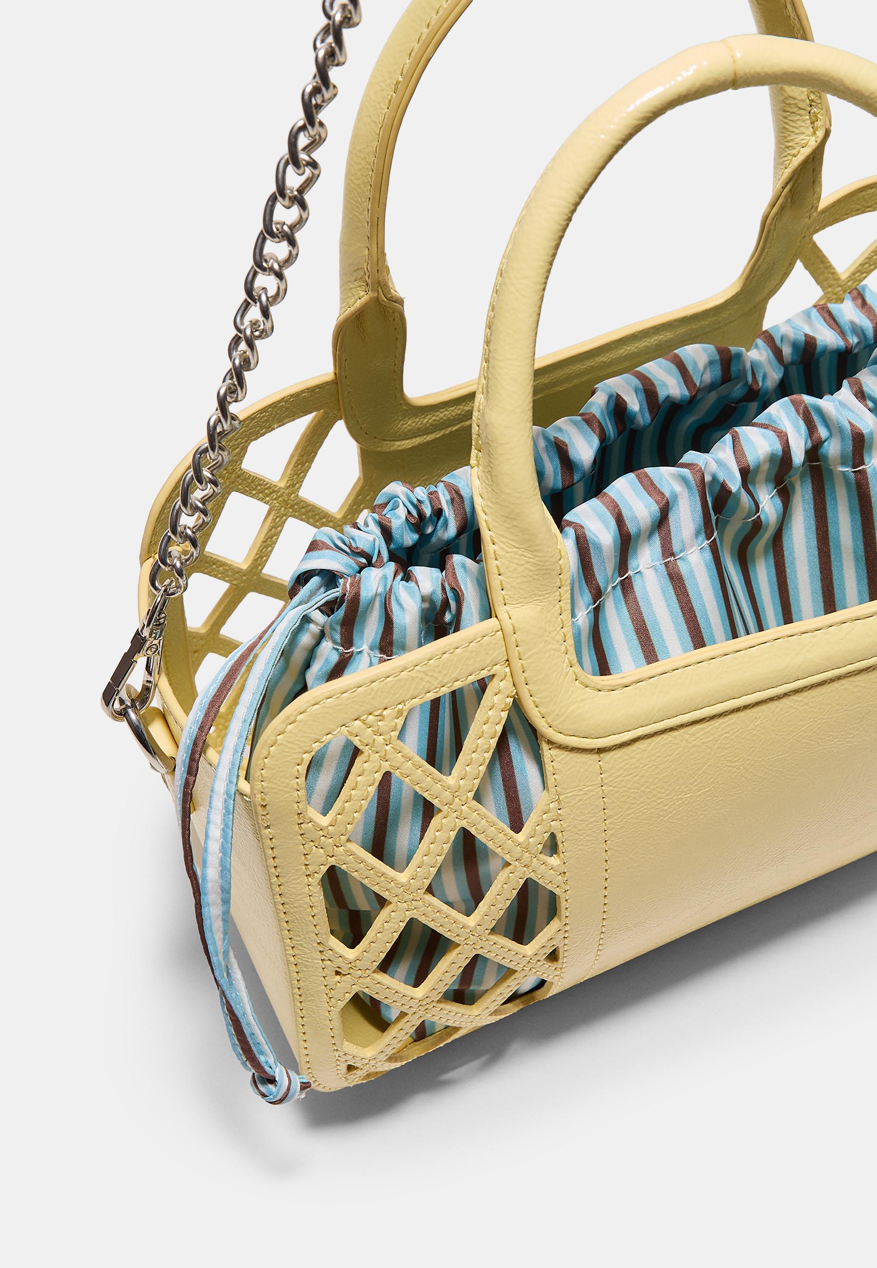 Combined basket tote bag — Gold