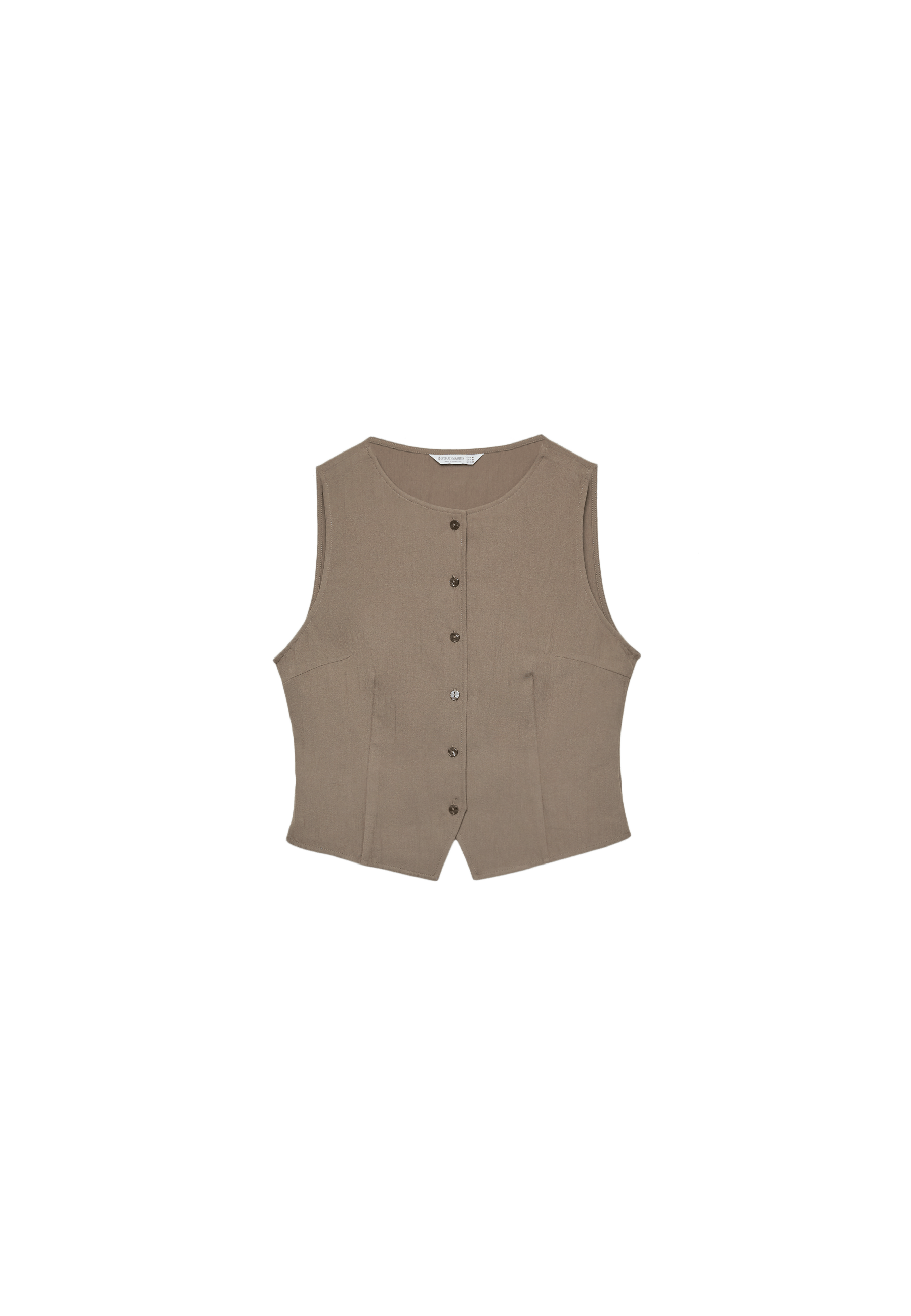 Regular buttoned waistcoat — Pale camel