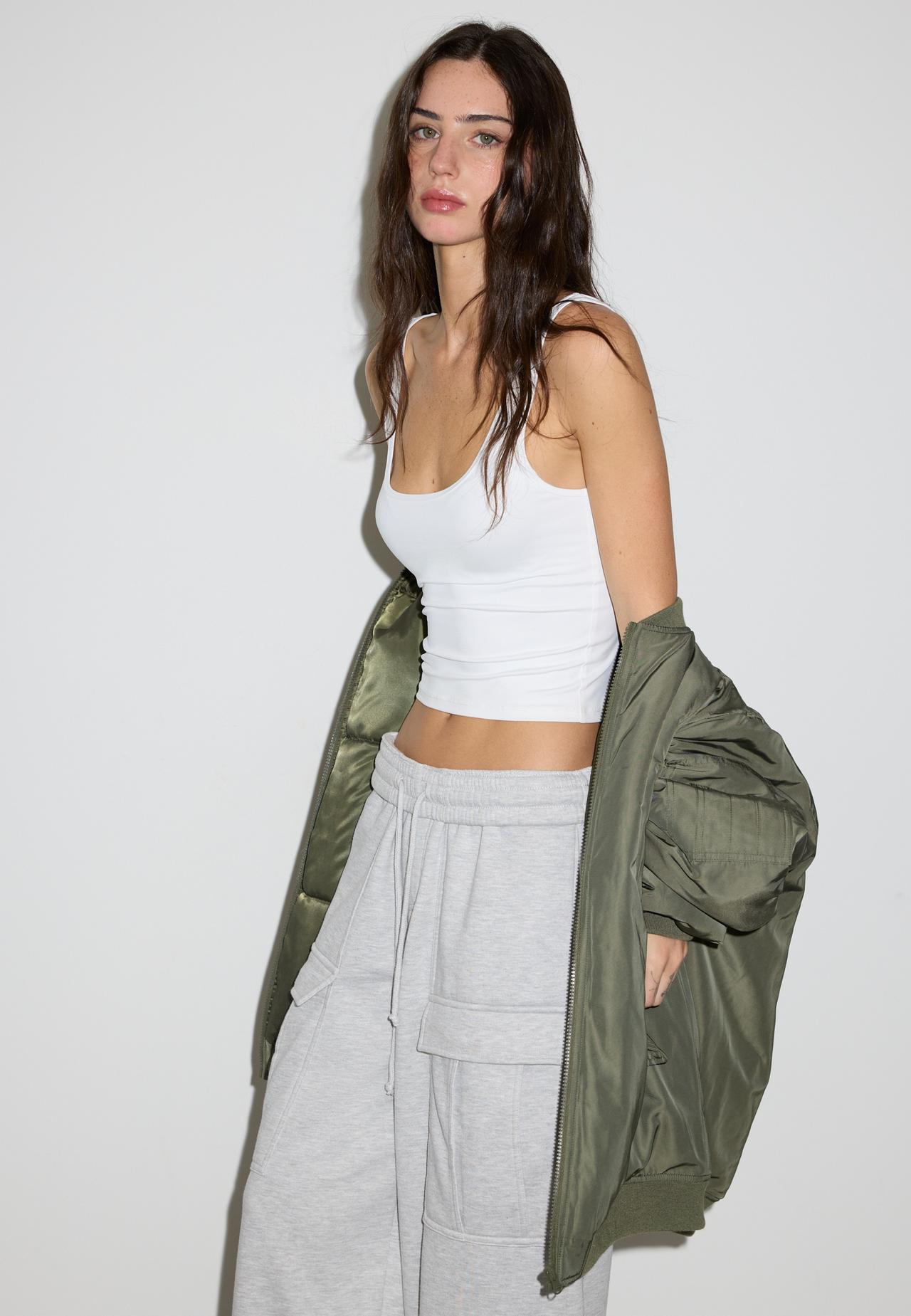 Oversize bomber jacket — Khaki
