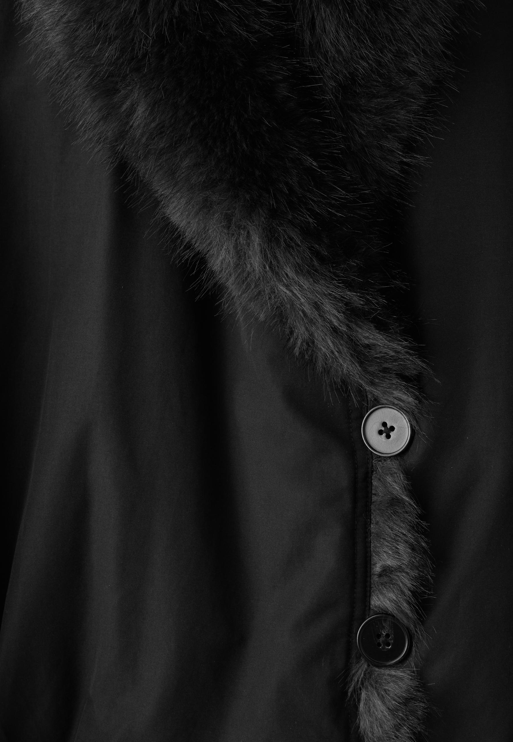 Padded jacket with faux fur collar — Black