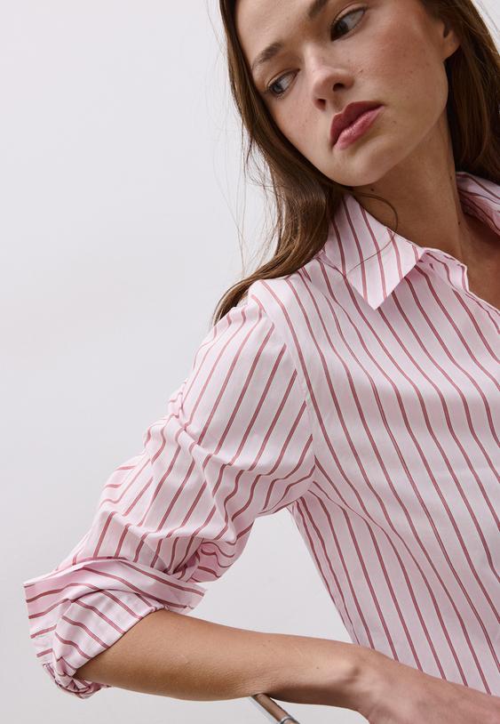 camisa basica bolsillo popelin rayas