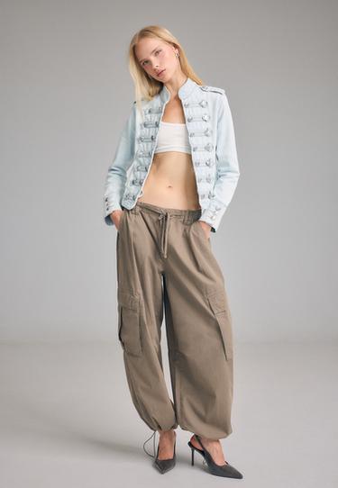 Fitted 100% cotton jacket — MEDIUM LIGHT BLUE DENIM 2