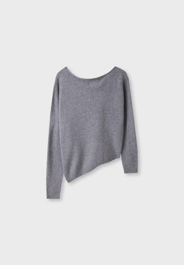 Asymmetric knit jumper — Grey 7