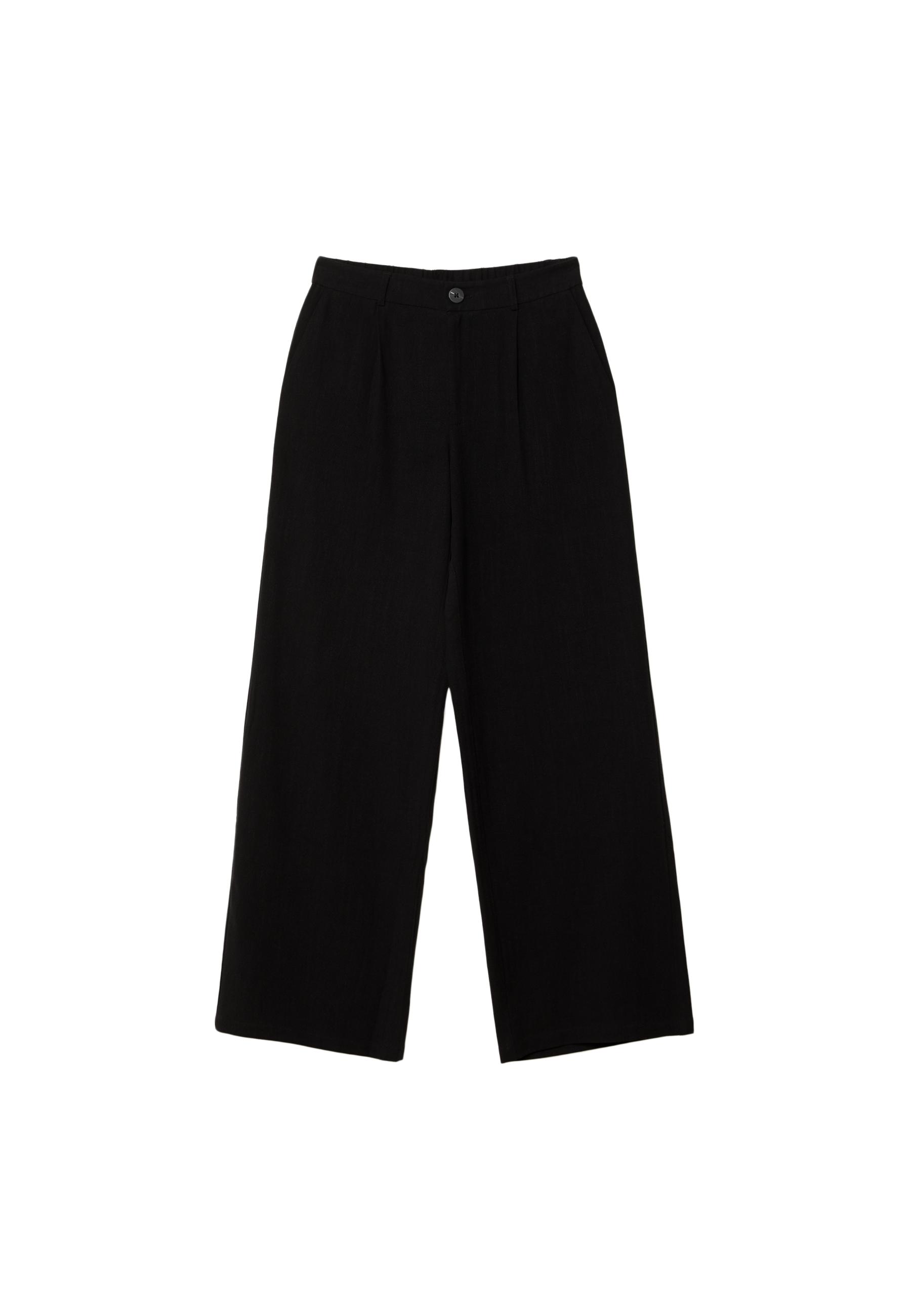 Keten görünümlü straight fit pantolon - Görsel 9