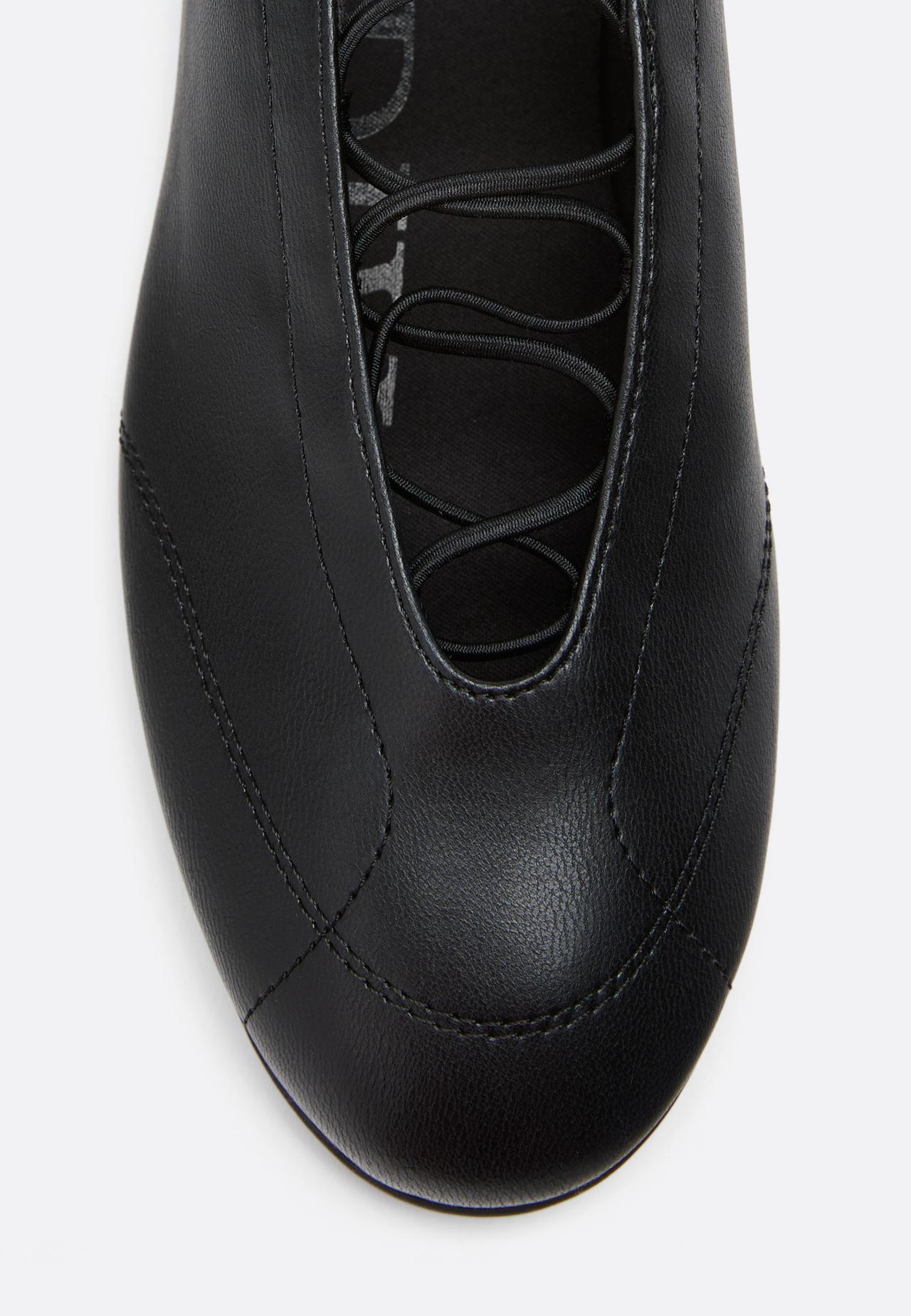 Extra-flexible strap sneaker ballerinas — BLACK