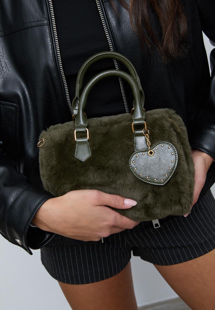 bolso bowling efecto pelo corazon