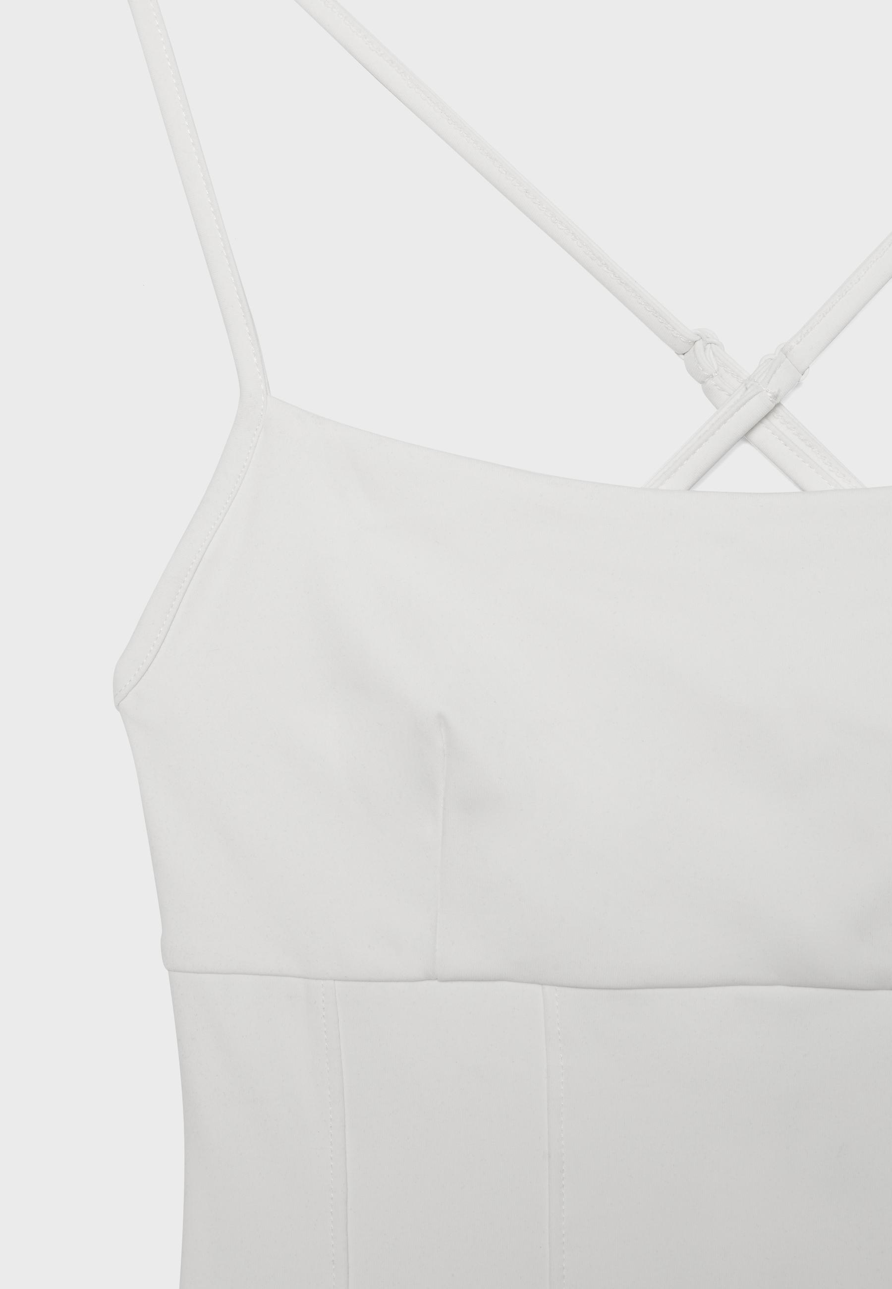 Corset-detail top — Ecru