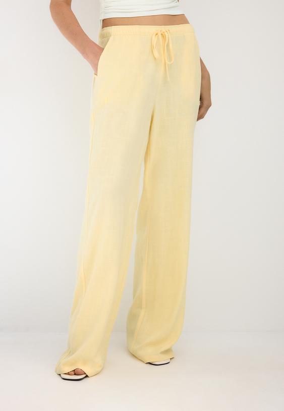 pantalon fluido efecto lino