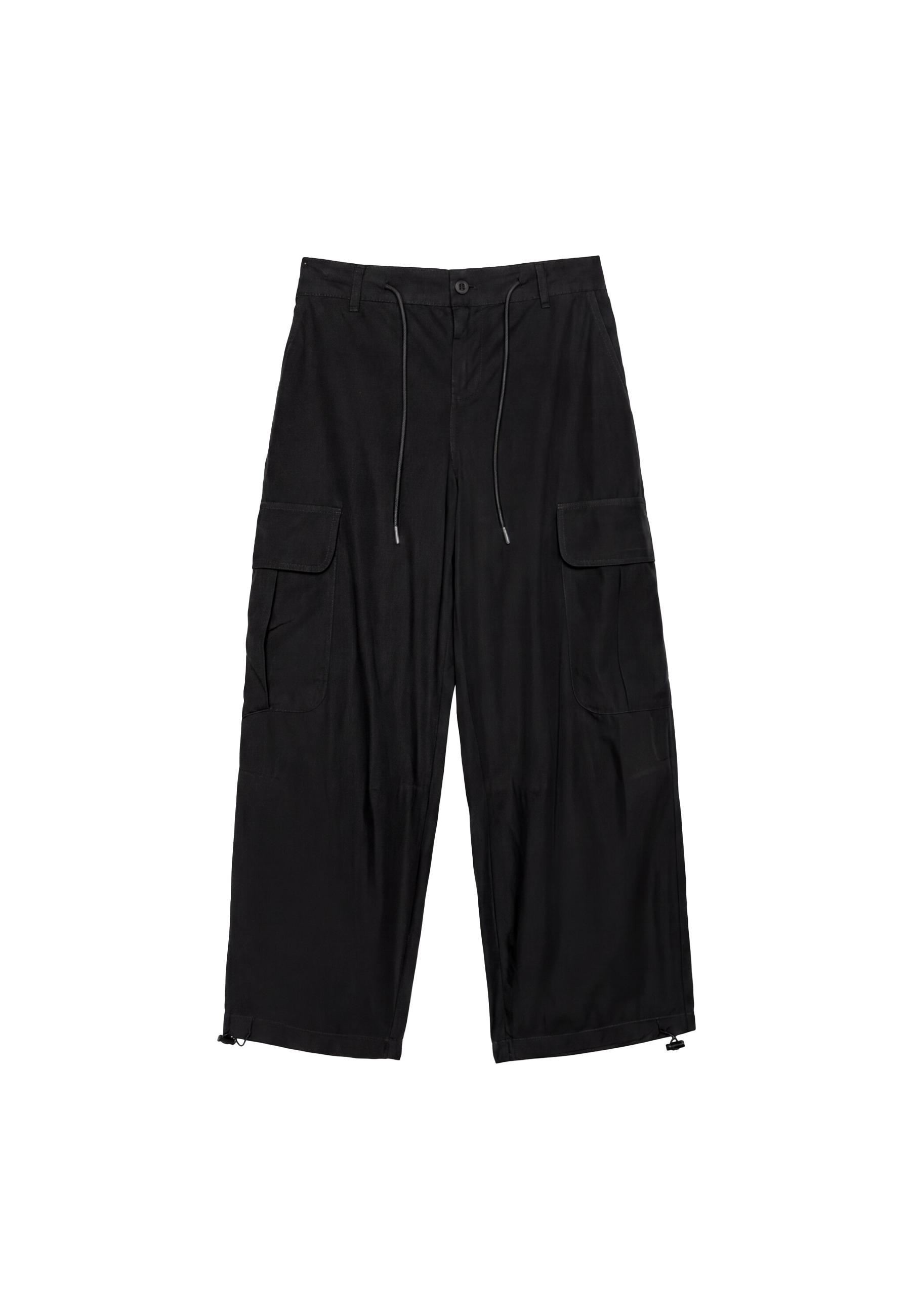 Poplin cargo trousers — Black