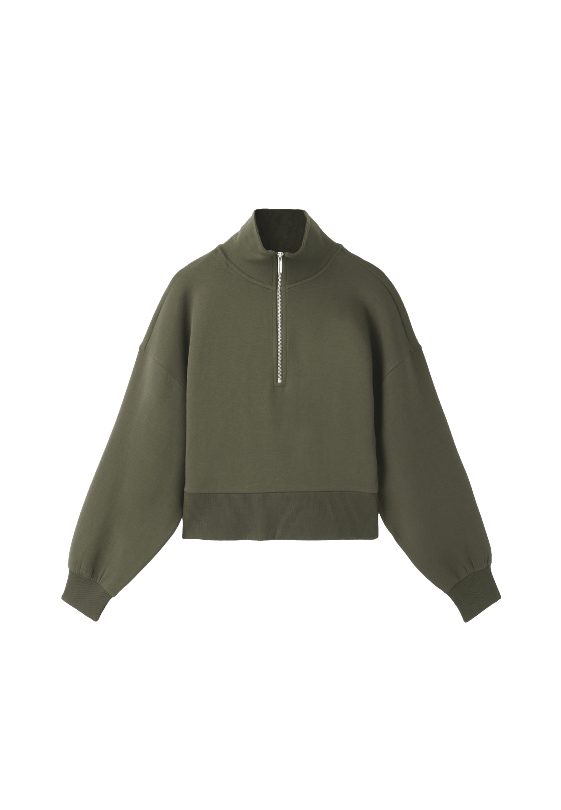 B10 Zip-up sweatshirt with collar — Khaki