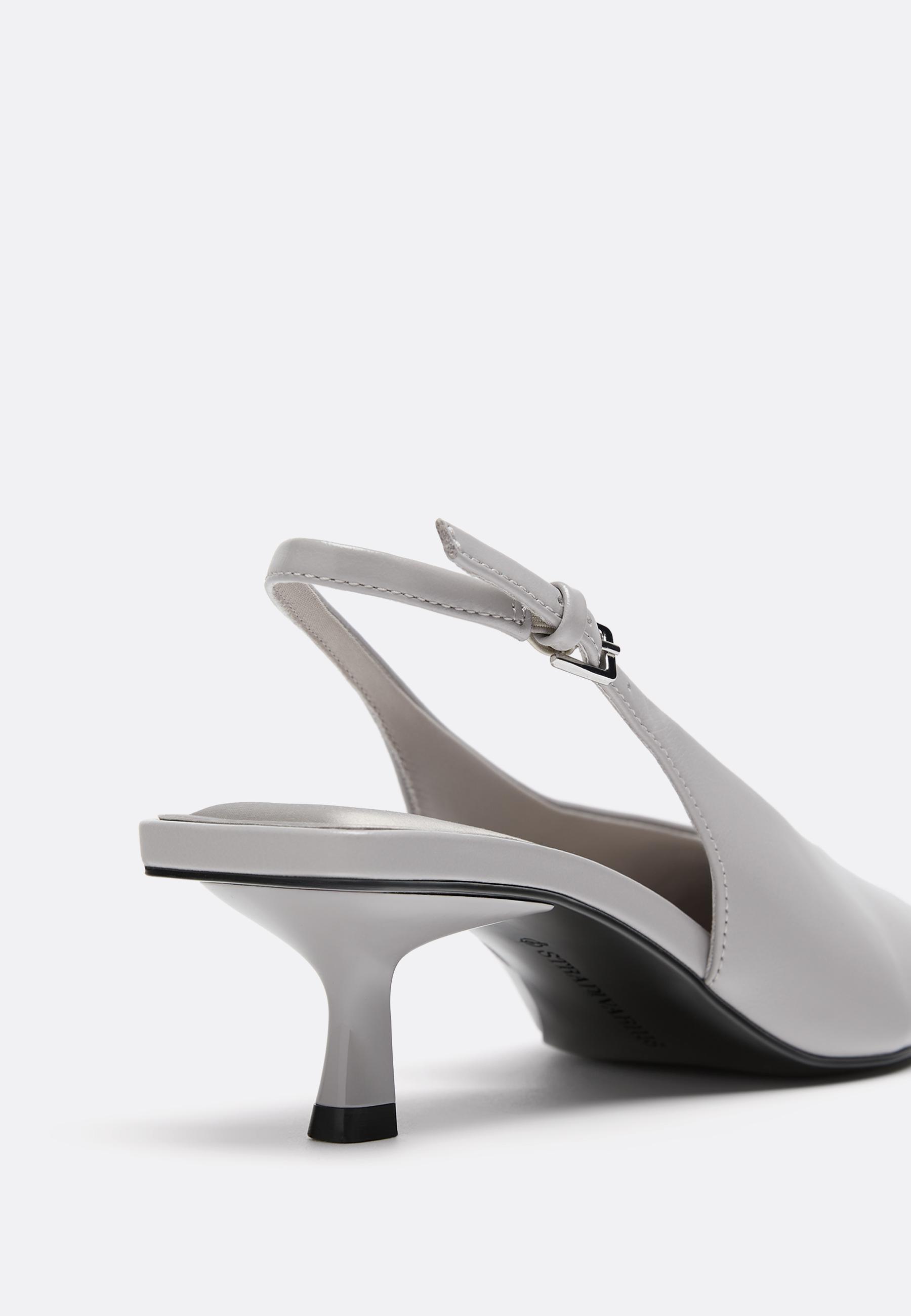 V-neck heeled shoes — GREY