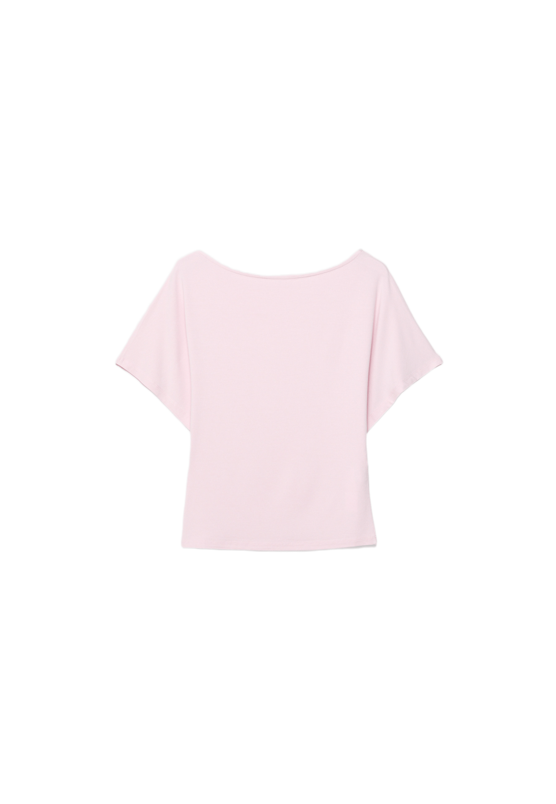 Short sleeve boat neck T-shirt — Salmon pink