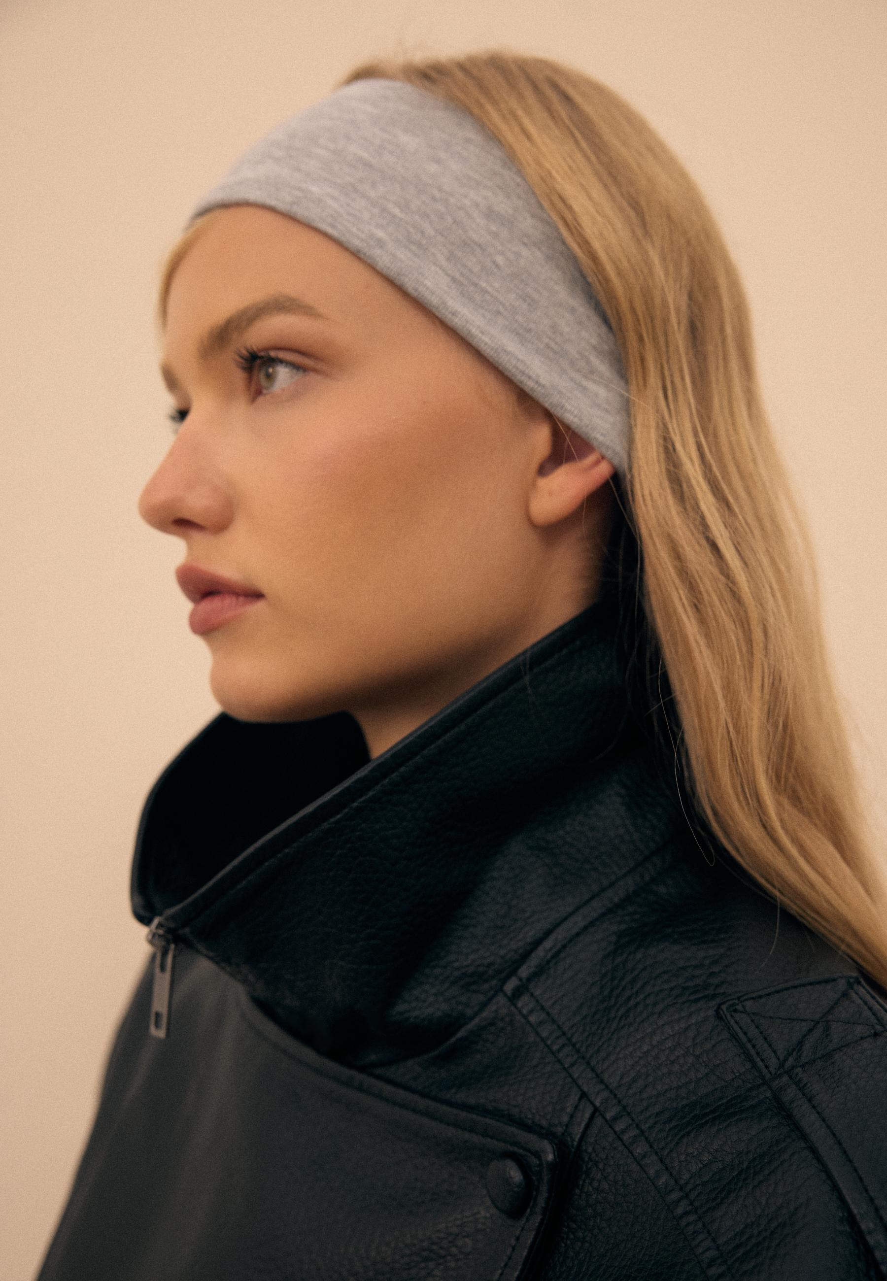 Oversize leather effect biker jacket — Black