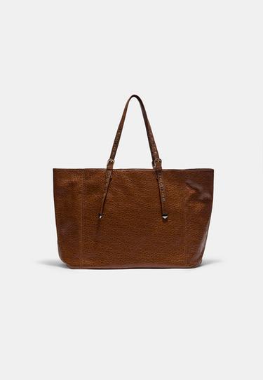 Studded handle shopper bag — Pale camel 1