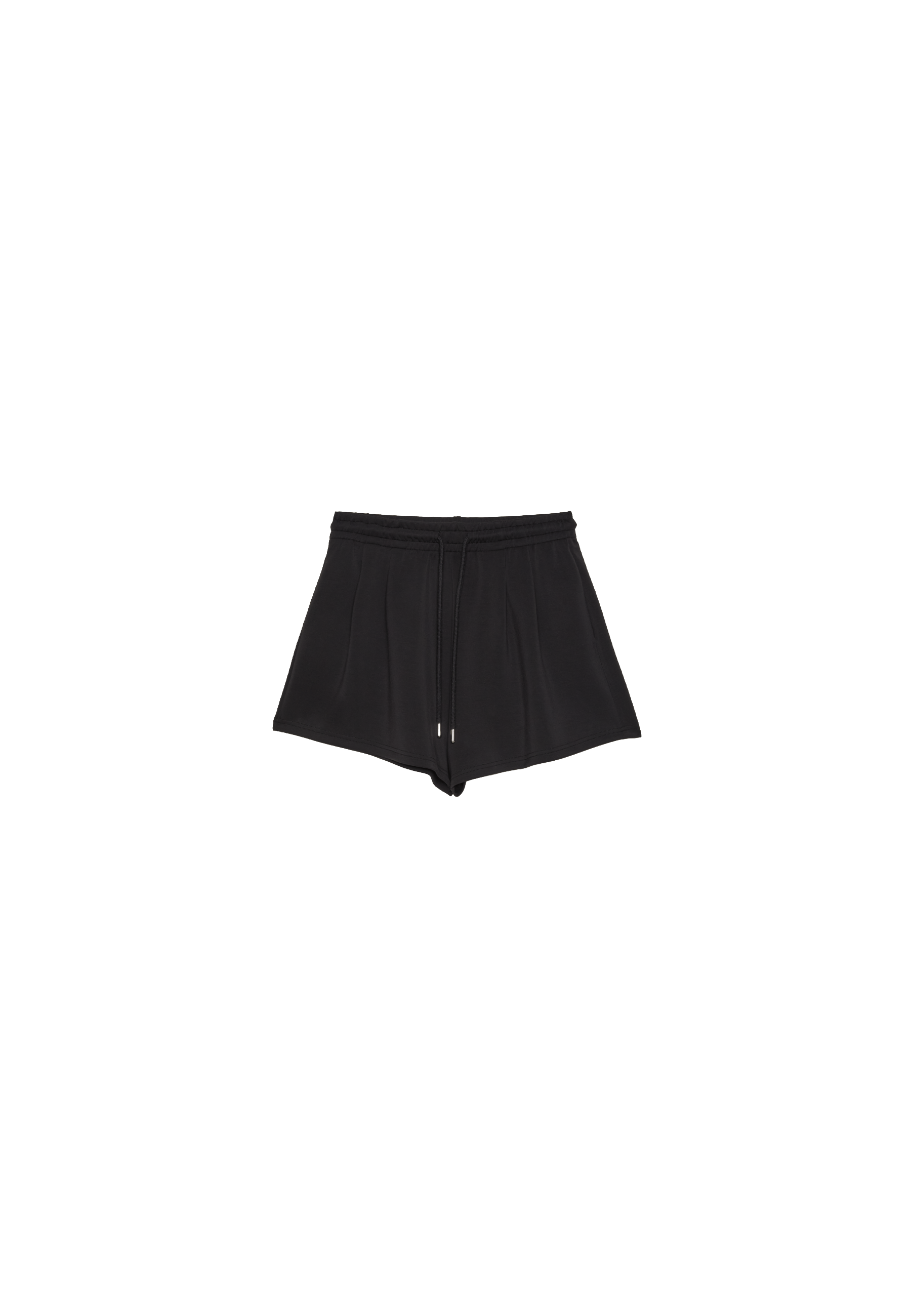 Soft-touch shorts with darts — Black