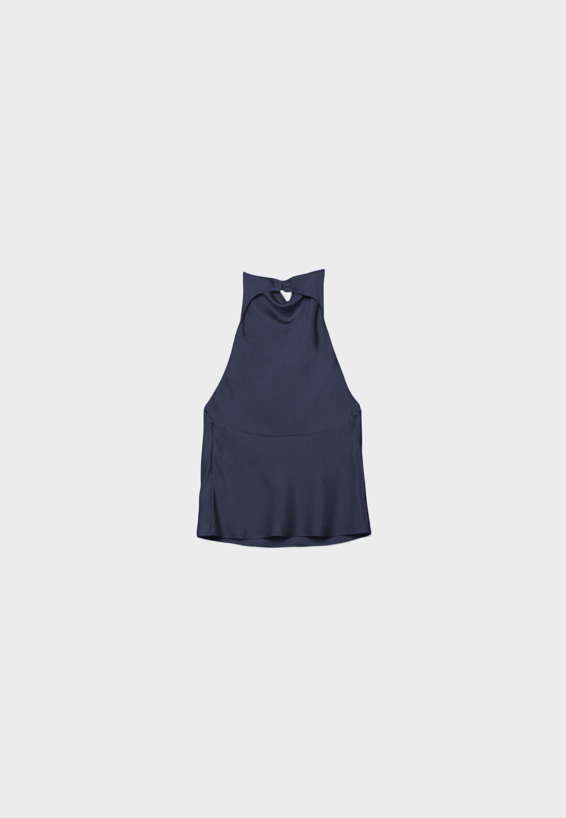 Saten halter top - Görsel 7