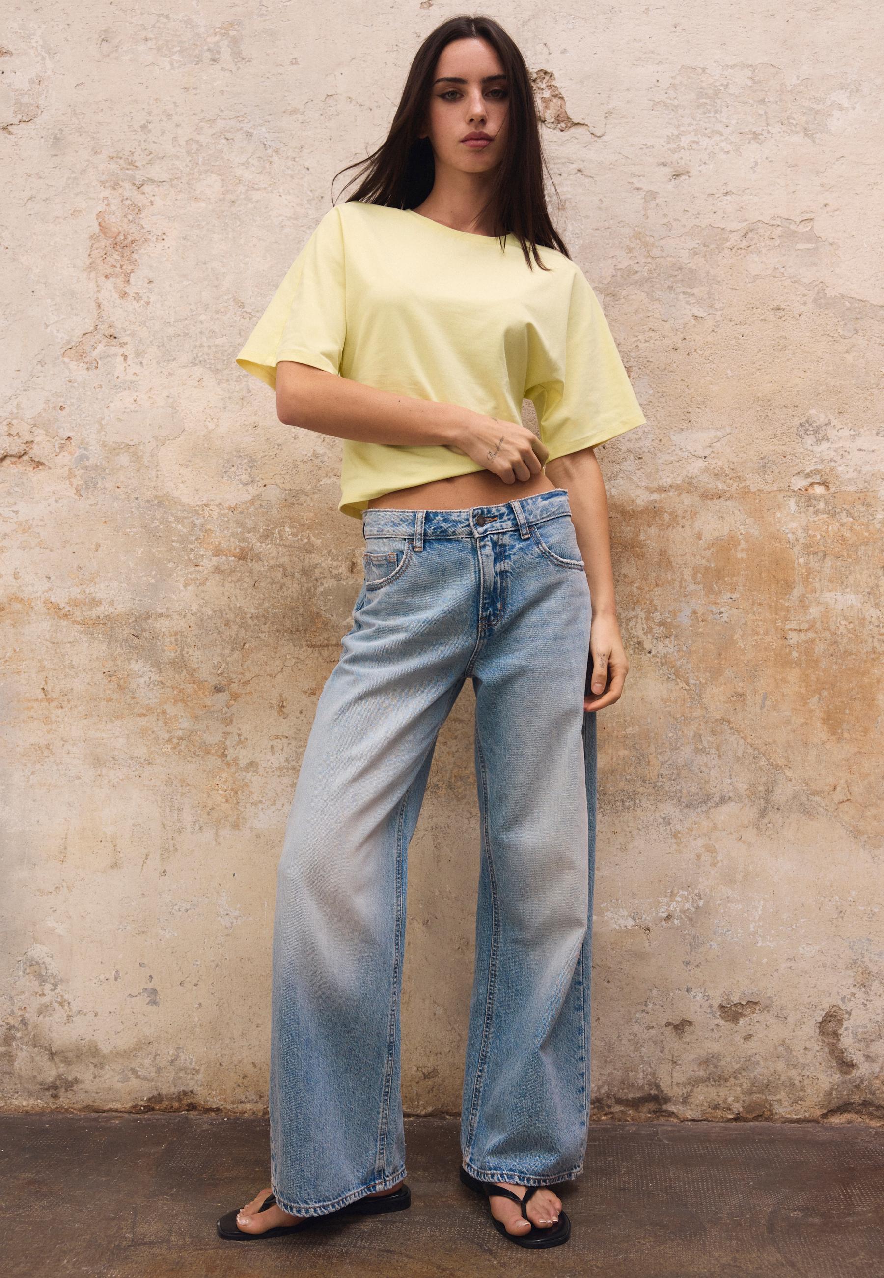 Wide-leg jeans — MEDIUM LIGHT BLUE DENIM