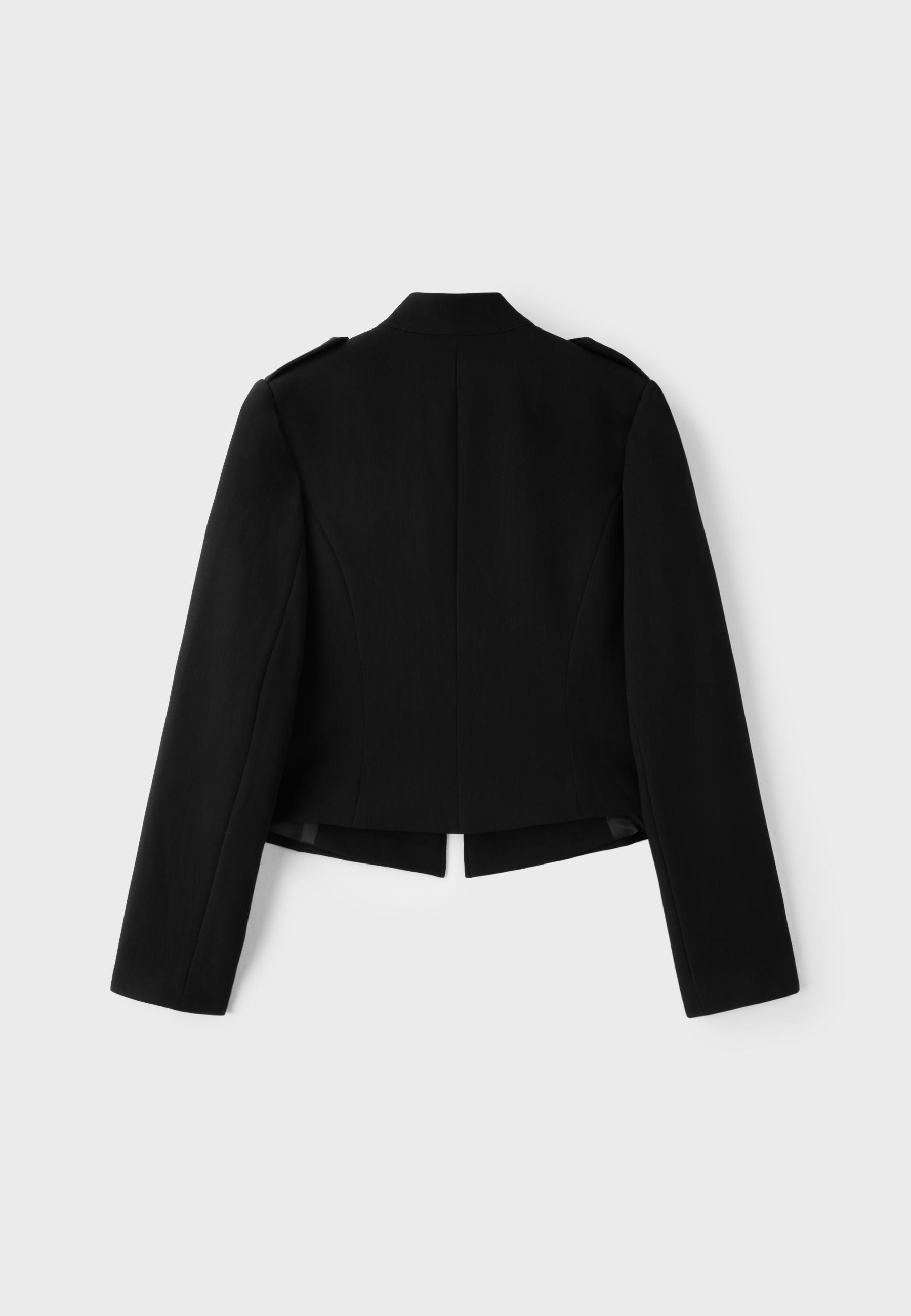 Fitted blazer with metal buttons — Black