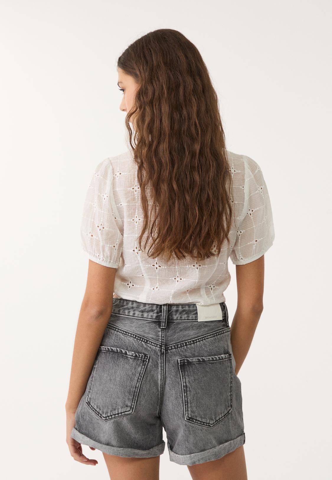 Vaquero Short Blanco Mujer Stradivarius Short Vaquero Mujer