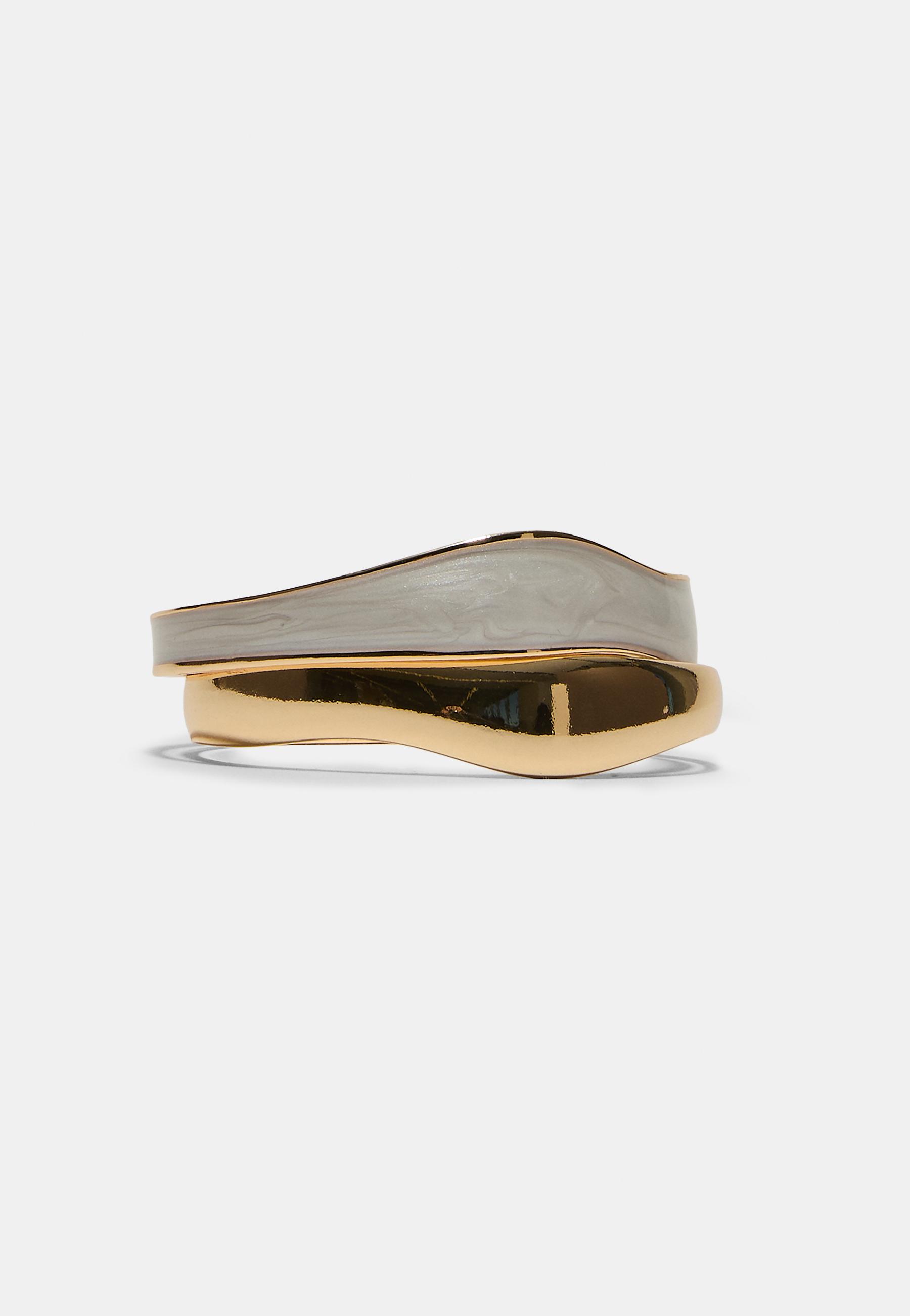 Set of 2 Enamel Bracelets — Gold