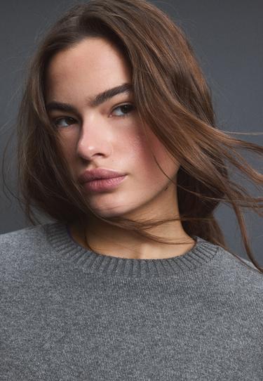 Knit round neck T-shirt — Dark grey 4