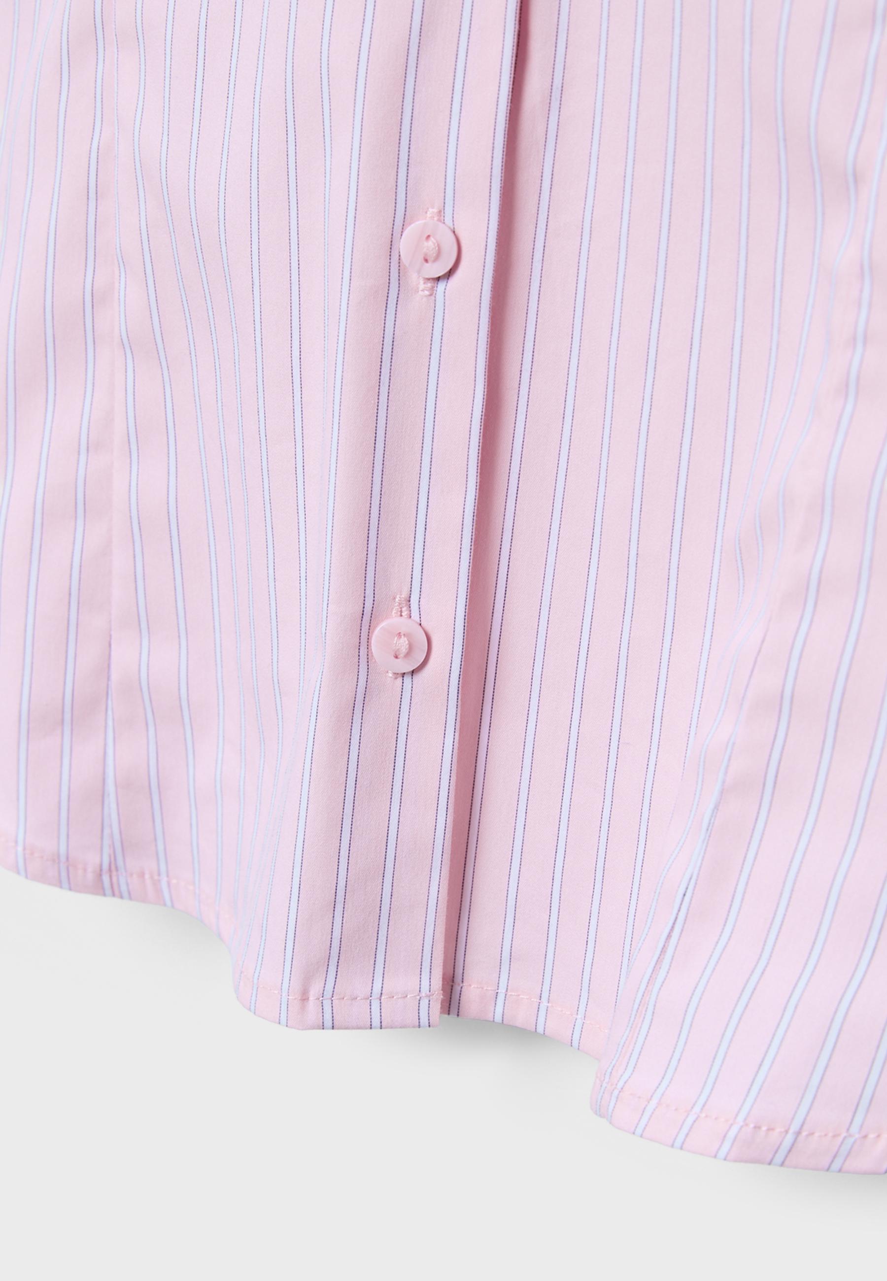 Basic striped fitted shirt — Pale pink