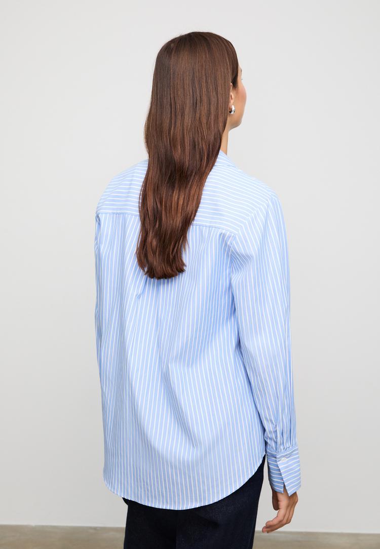 camisa basica bolsillo popelin rayas