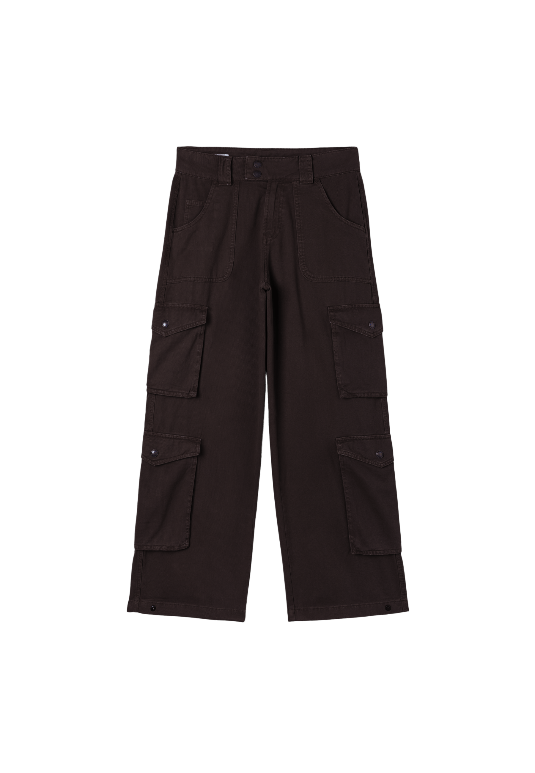 Straight cargo trousers — Brown