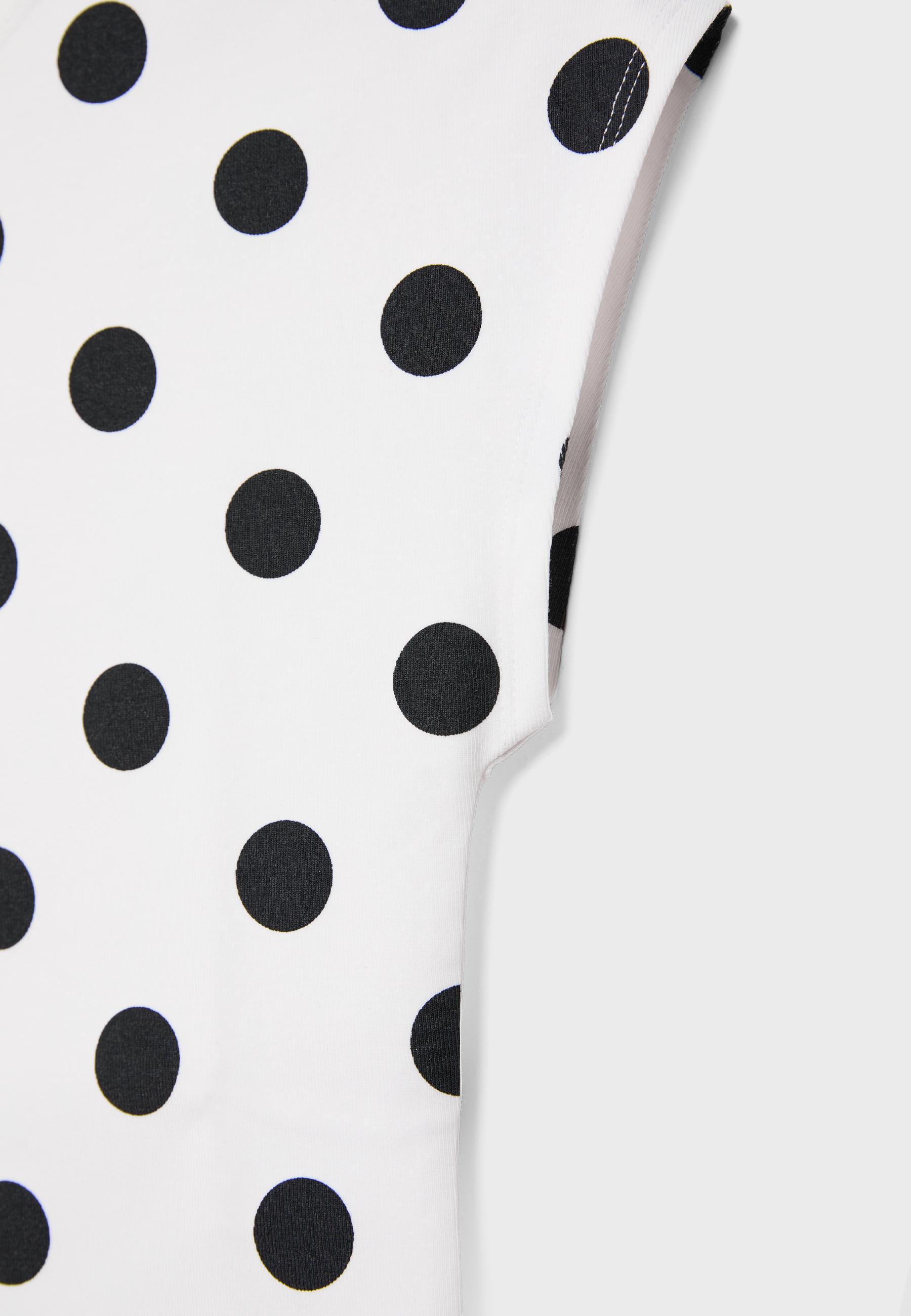 Puantiye desenli crop t-shirt