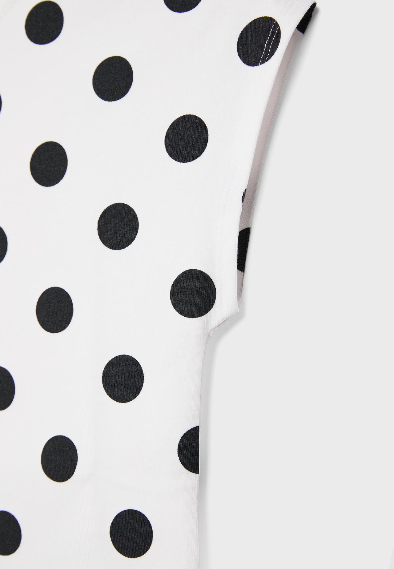 Polka dot mini short sleeve T-shirt — Ecru