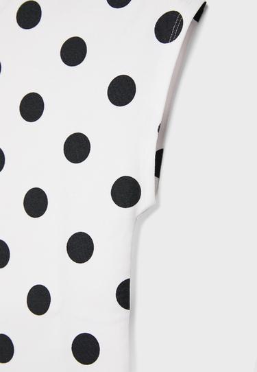 Polka dot mini short sleeve T-shirt — Ecru 8