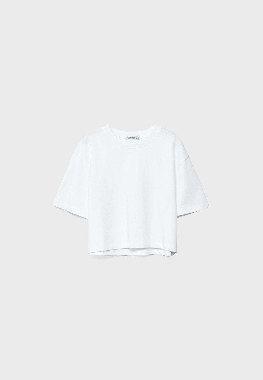 Camiseta crop heavy cotton
