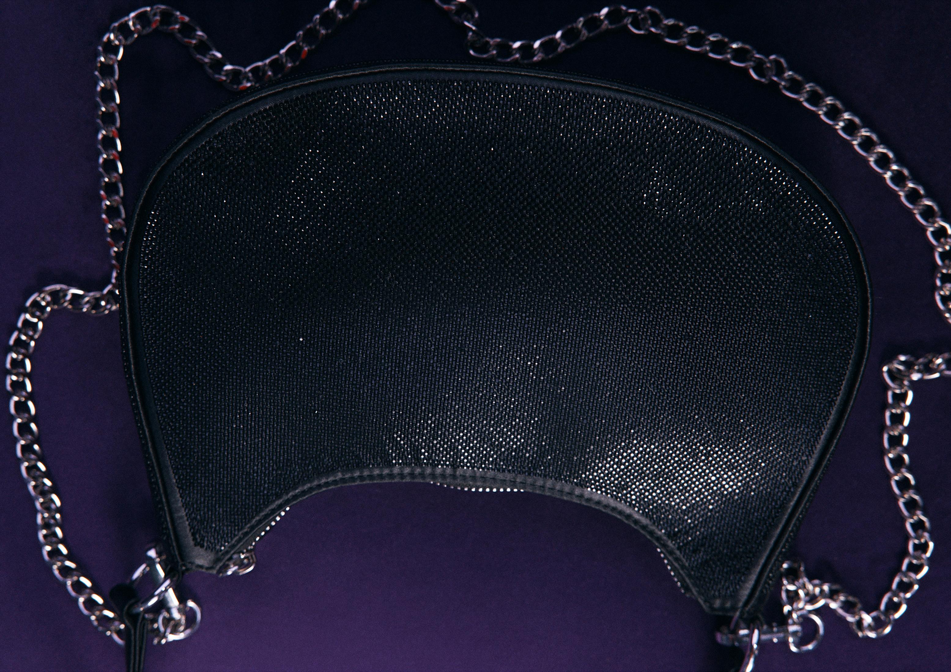 Shoulder Bag with Rhinestones — Black