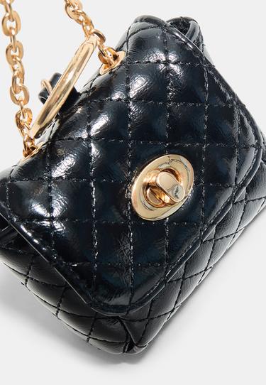 Quilted mini bag charm — Black 3