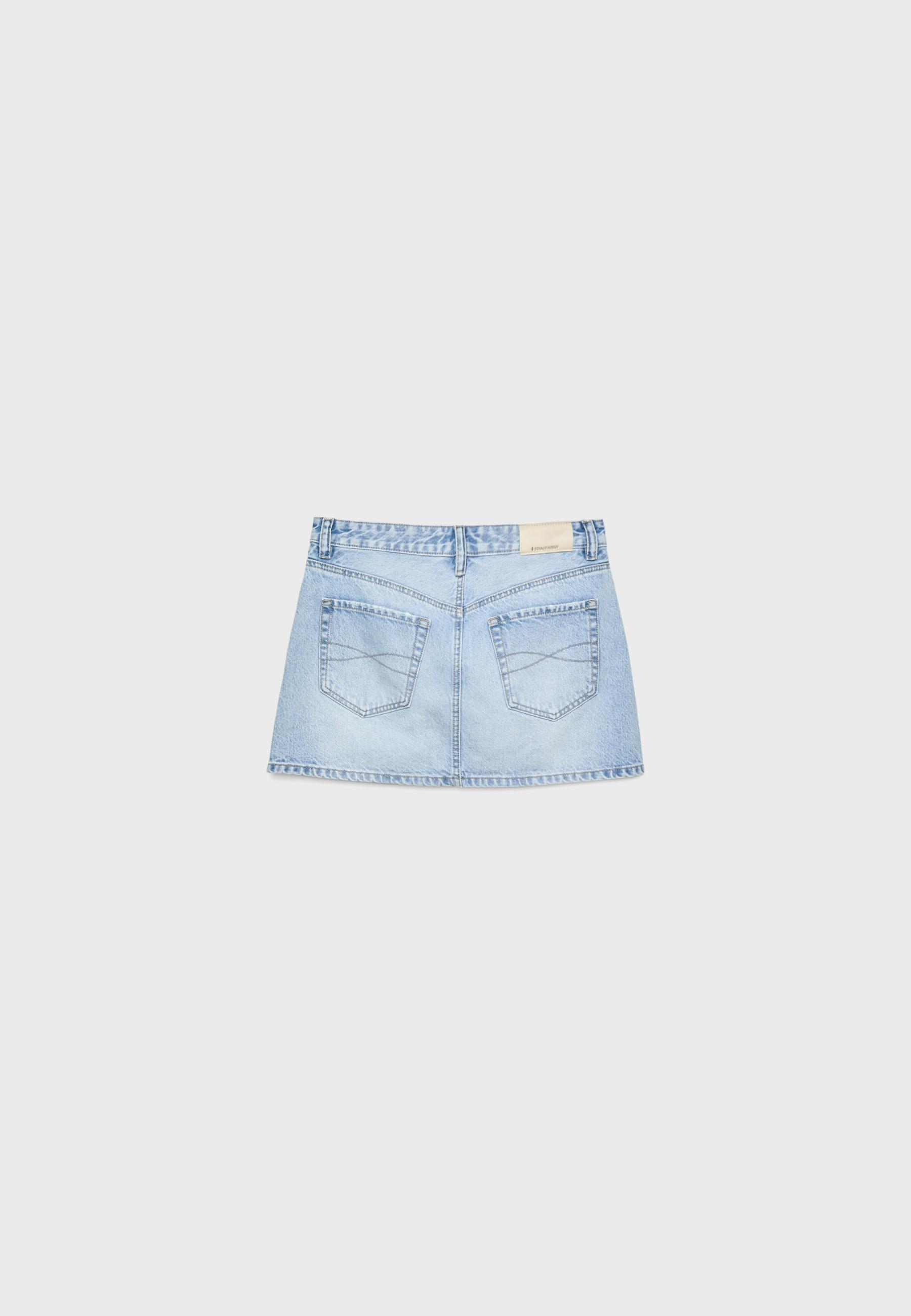 D60 denim mini skirt — LIGHT BLEACH