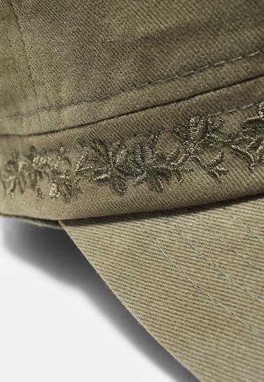 Embroidered sailor cap — Khaki 4