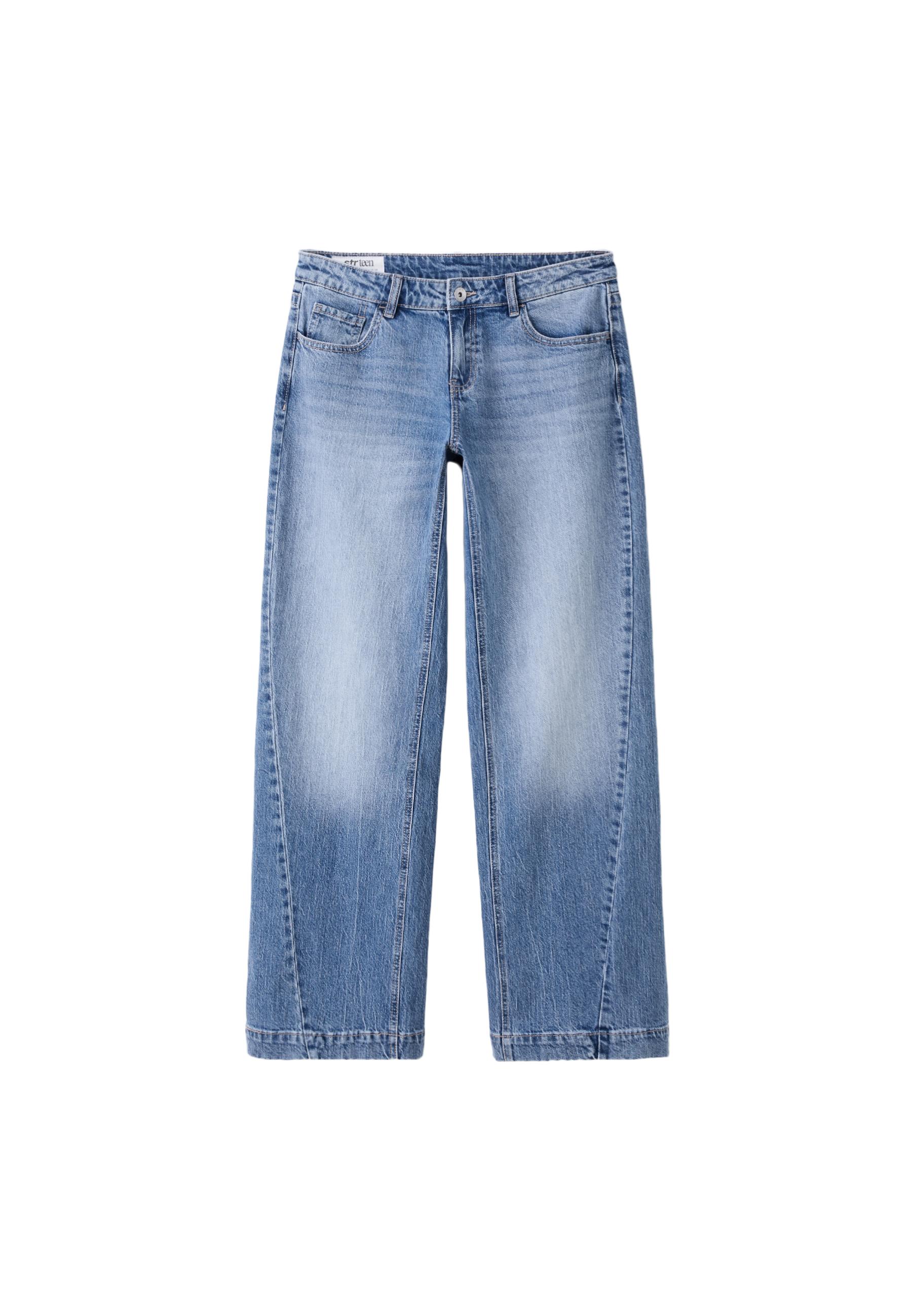Low-rise straight jeans — MEDIUM LIGHT BLUE DENIM